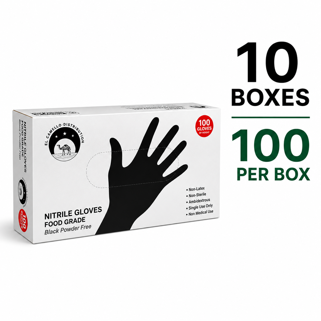 10 Boxes Black Nitrile Gloves, Food Safe Disposable Gloves Latex Free, Rubber Gloves Powder Free for Cooking, Kitchen Clean