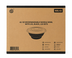 Heavy-Duty 42 oz Black Ramen To-Go Bowls with Lids