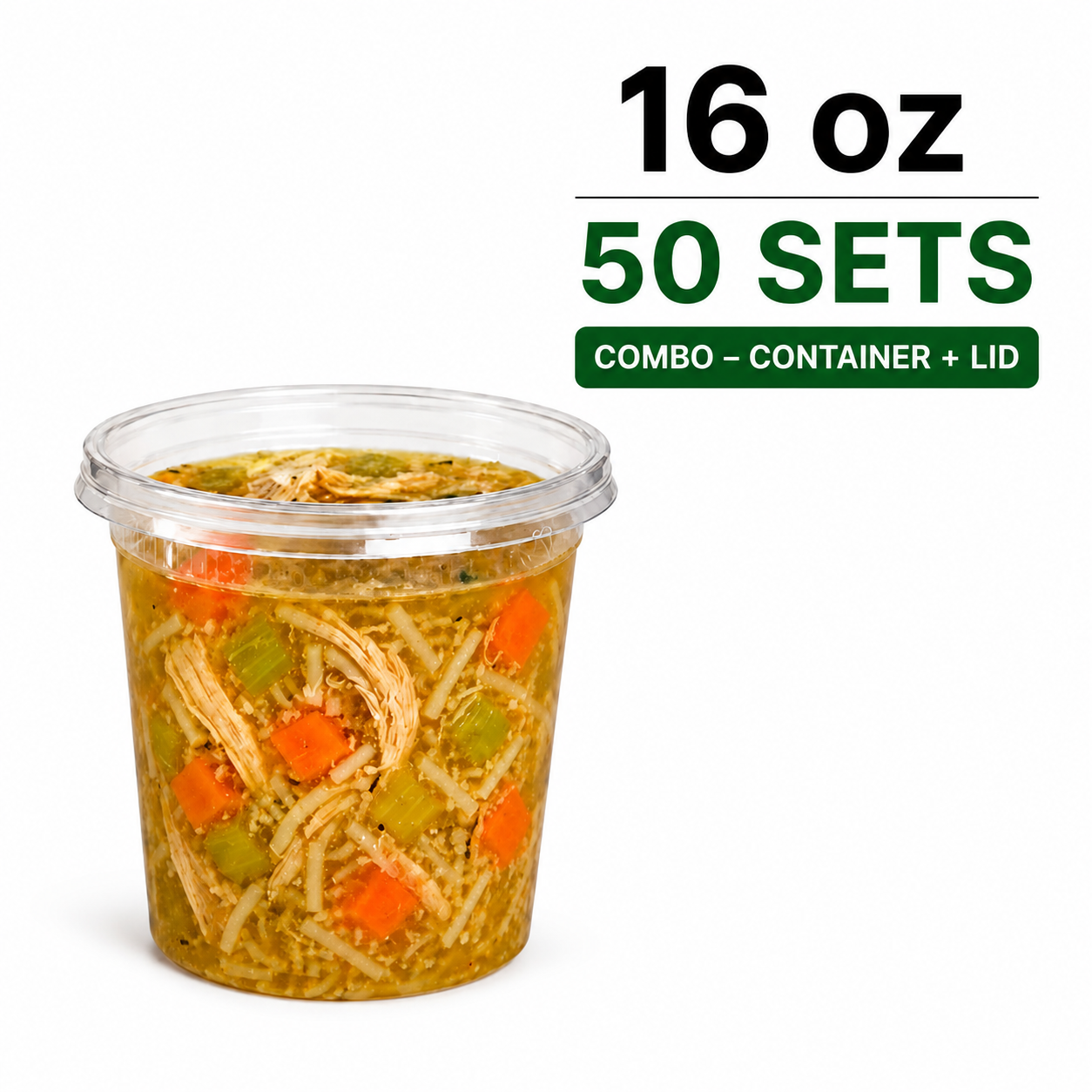 Food Storage Containers [50 Set] 16 oz Plastic Deli Containers with Lids, Slime, Soup, Meal Prep Containers | BPA Free | Stackable | Leakproof | Microwave/Dishwasher/Freezer Safe