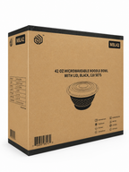 Heavy-Duty 42 oz Black Ramen To-Go Bowls with Lids